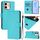Per vivo Y28 4G Custodia in pelle tinta unita con cordino (Lake Blue)