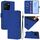 Per vivo Y35 4G Global / Y22S 4G Global Custodia in pelle tinta unita con cordino (blu scuro) Per vivo Y35 4G Global / Y22S 4G Global Custodia in pelle tinta unita con cordino (blu scuro)