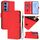 Per Samsung Galaxy S24 5G Custodia in pelle tinta unita con cordino (rosso) Per Samsung Galaxy S24 5G Custodia in pelle tinta unita con cordino (rosso)