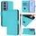 Per Samsung Galaxy S24 5G Custodia in pelle tinta unita con cordino (Lake Blue) Per Samsung Galaxy S24 5G Custodia in pelle tinta unita con cordino (Lake Blue)