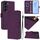 Per Samsung Galaxy S23 FE 5G Custodia in pelle tinta unita con cordino (viola) Per Samsung Galaxy S23 FE 5G Custodia in pelle tinta unita con cordino (viola)