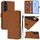 Per Samsung Galaxy S23+ 5G Custodia in pelle tinta unita effetto pelle con cordino (marrone) Per Samsung Galaxy S23+ 5G Custodia in pelle tinta unita effetto pelle con cordino (marrone)