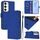 Per Samsung Galaxy S23 5G Custodia in pelle tinta unita con cordino (blu scuro) Per Samsung Galaxy S23 5G Custodia in pelle tinta unita con cordino (blu scuro)
