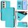 Per Samsung Galaxy S23 5G Custodia in pelle tinta unita con cordino (Lake Blue) Per Samsung Galaxy S23 5G Custodia in pelle tinta unita con cordino (Lake Blue)