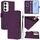 Per Samsung Galaxy S23 5G Custodia in pelle tinta unita con cordino (viola) Per Samsung Galaxy S23 5G Custodia in pelle tinta unita con cordino (viola)