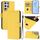Per Samsung Galaxy S22 Ultra 5G Custodia in pelle tinta unita con cordino (giallo limone) Per Samsung Galaxy S22 Ultra 5G Custodia in pelle tinta unita con cordino (giallo limone)