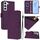 Per Samsung Galaxy S22+ 5G Custodia in pelle tinta unita con cordino (viola) Per Samsung Galaxy S22+ 5G Custodia in pelle tinta unita con cordino (viola)