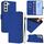 Per Samsung Galaxy S22 5G Custodia in pelle tinta unita con cordino (blu scuro) Per Samsung Galaxy S22 5G Custodia in pelle tinta unita con cordino (blu scuro)