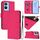 Per vivo Y56 5G Global / Y16 4G Global Custodia in pelle tinta unita con cordino (rosso rosa) Per vivo Y56 5G Global / Y16 4G Global Custodia in pelle tinta unita con cordino (rosso rosa)