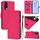 Per vivo Y72 5G / iQOO Z3 / Y52 5G Custodia in pelle tinta unita con cordino (rosso rosa) Per vivo Y72 5G / iQOO Z3 / Y52 5G Custodia in pelle tinta unita con cordino (rosso rosa)