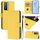 Per vivo Y76 5G Custodia in pelle tinta unita con cordino (giallo limone)