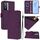 Per vivo Y76 5G Custodia in pelle tinta unita con cordino (viola)