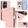 Per vivo Y78 5G Global / V29 Lite Custodia in pelle tinta unita con cordino (rosa) Per vivo Y78 5G Global / V29 Lite Custodia in pelle tinta unita con cordino (rosa)