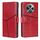 Per OPPO Reno12 F 5G Custodia in pelle con cuciture geometriche (rosso)