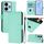 Per Redmi 13 4G Global / 13 5G Global Custodia in pelle tinta unita con cordino (verde menta) Per Redmi 13 4G Global / 13 5G Global Custodia in pelle tinta unita con cordino (verde menta)