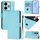 Per Redmi 13 4G Global / 13 5G Global Custodia in pelle tinta unita con cordino (blu cielo) Per Redmi 13 4G Global / 13 5G Global Custodia in pelle tinta unita con cordino (blu cielo)