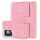 Per Samsung Galaxy S24 Ultra 5G Custodia per telefono in pelle di vitello con stampa mandala a doppia piega (rosa)