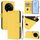 Per Xiaomi 14 Ultra 5G Custodia per telefono in pelle tinta unita con cordino (giallo limone) Per Xiaomi 14 Ultra 5G Custodia per telefono in pelle tinta unita con cordino (giallo limone)