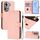 Per OPPO Reno11 5G Custodia per telefono in pelle tinta unita con cordino (rosa) Per OPPO Reno11 5G Custodia per telefono in pelle tinta unita con cordino (rosa)