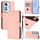 Per OPPO Reno11 F 5G Custodia per telefono in pelle tinta unita con cordino (rosa) Per OPPO Reno11 F 5G Custodia per telefono in pelle tinta unita con cordino (rosa)