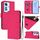 Per OPPO Reno11 F 5G Custodia per telefono in pelle tinta unita con cordino (rosso rosa) Per OPPO Reno11 F 5G Custodia per telefono in pelle tinta unita con cordino (rosso rosa)