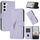 Per Samsung Galaxy S23 5G Custodia in pelle con fibbia a motivo triangolare (viola chiaro) Per Samsung Galaxy S23 5G Custodia in pelle con fibbia a motivo triangolare (viola chiaro)
