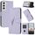 Per Samsung Galaxy S22 5G Custodia in pelle con fibbia a motivo triangolare (viola chiaro) Per Samsung Galaxy S22 5G Custodia in pelle con fibbia a motivo triangolare (viola chiaro)