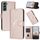 Per Samsung Galaxy S22+ 5G Custodia in pelle con fibbia a motivo triangolare (oro rosa) Per Samsung Galaxy S22+ 5G Custodia in pelle con fibbia a motivo triangolare (oro rosa)