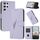 Per Samsung Galaxy S22 Ultra 5G Custodia in pelle con fibbia a motivo triangolare (viola chiaro) Per Samsung Galaxy S22 Ultra 5G Custodia in pelle con fibbia a motivo triangolare (viola chiaro)