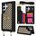 Per Samsung Galaxy S24 Ultra 5G Custodia per telefono con doppia fessura per carta posteriore e copertura completa con tracolla (nero) Per Samsung Galaxy S24 Ultra 5G Custodia per telefono con doppia fessura per carta posteriore e copertura completa con tracolla (nero)