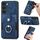 Per Samsung Galaxy S21 Ultra 5G Custodia a portafoglio con scheda ad anello effetto pelle retrò (blu) Per Samsung Galaxy S21 Ultra 5G Custodia a portafoglio con scheda ad anello effetto pelle retrò (blu)
