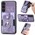 Per Samsung Galaxy S21 Ultra 5G Custodia a portafoglio con scheda ad anello effetto pelle retrò (viola) Per Samsung Galaxy S21 Ultra 5G Custodia a portafoglio con scheda ad anello effetto pelle retrò (viola)