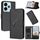 For Redmi 13 4G Triangle Pattern Buckle Clasp Leather Phone Case(Black)