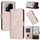 For Redmi Note 14 Pro+ 5G Triangle Pattern Buckle Clasp Leather Phone Case(Rose Gold) For Redmi Note 14 Pro+ 5G Triangle Pattern Buckle Clasp Leather Phone Case(Rose Gold)