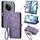 Per vivo Y300 Pro Custodia per telefono in pelle con fibbia laterale e cerniera geometrica (viola)