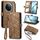 Per vivo Y300 Pro Custodia per telefono in pelle con cerniera geometrica e fibbia laterale (marrone) Per vivo Y300 Pro Custodia per telefono in pelle con cerniera geometrica e fibbia laterale (marrone)