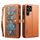 Per Samsung Galaxy S24 Ultra 5G ESEBLE Star Series Portafoglio con cerniera RFID Custodia in pelle (marrone)