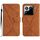 Per Xiaomi 15 Pro Custodia per telefono in pelle goffrata con cuciture (marrone)