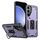 Per Samsung Galaxy S23 FE 5G Custodia per telefono con supporto ad anello in TPU ibrido per PC (viola)