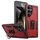 Per Samsung Galaxy S24 Ultra 5G Custodia per telefono con supporto ad anello in PC ibrido in TPU (rosso)