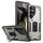 Per Samsung Galaxy S24 Ultra 5G Custodia per telefono con supporto ad anello in PC ibrido in TPU (grigio titanio)