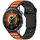 Per Huawei Watch 22mm Cinturino in silicone bicolore a forma di I (nero + arancione)