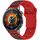 Per Huawei Watch 22mm Cinturino in silicone bicolore a forma di I (rosso + nero) Per Huawei Watch 22mm Cinturino in silicone bicolore a forma di I (rosso + nero)