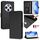 For Redmi 14C 4G Smile Embossing RFID Leather Phone Case(Black)