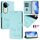 For vivo V40e 5G India Smile Embossing RFID Leather Phone Case(Mint Green) For vivo V40e 5G India Smile Embossing RFID Leather Phone Case(Mint Green)