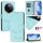For vivo Y300 Pro Smile Embossing RFID Leather Phone Case(Mint Green)
