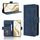 Custodia in pelle per telefono cellulare con slot per schede e texture in vitello per Honor 200 5G (blu) Custodia in pelle per telefono cellulare con slot per schede e texture in vitello per Honor 200 5G (blu)