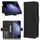 Per Samsung Galaxy Z Fold6 con slot per penna Custodia per telefono in pelle con texture in vitello e slot per carte (nero)