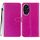 Custodia in pelle flip glitterata per Honor 200 (rosso rosa)