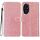 Custodia in pelle flip glitterata per Honor 200 (oro rosa)